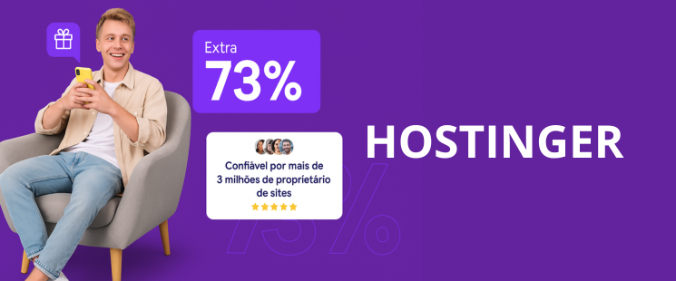 Hostinger com cupom ativo oferecendo hospedagem com desconto especial no Vcupom